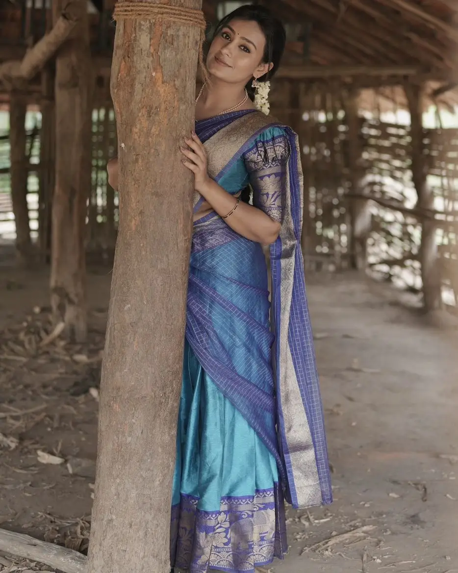 Telugu TV Actress Deepa Jagadeesh In Blue Lehenga Choli